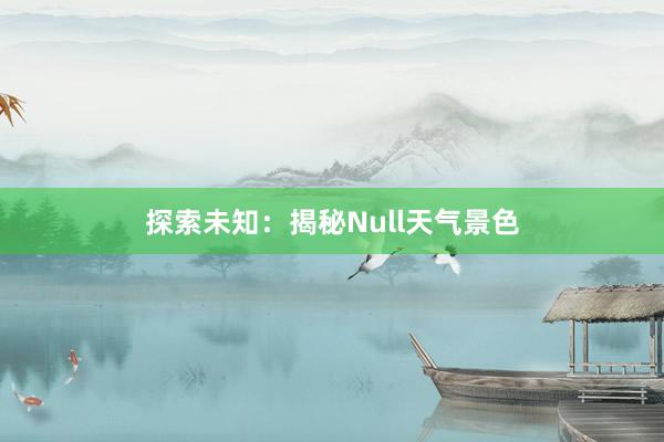 探索未知：揭秘Null天气景色