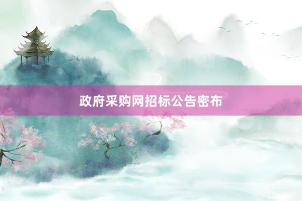 政府采购网招标公告密布